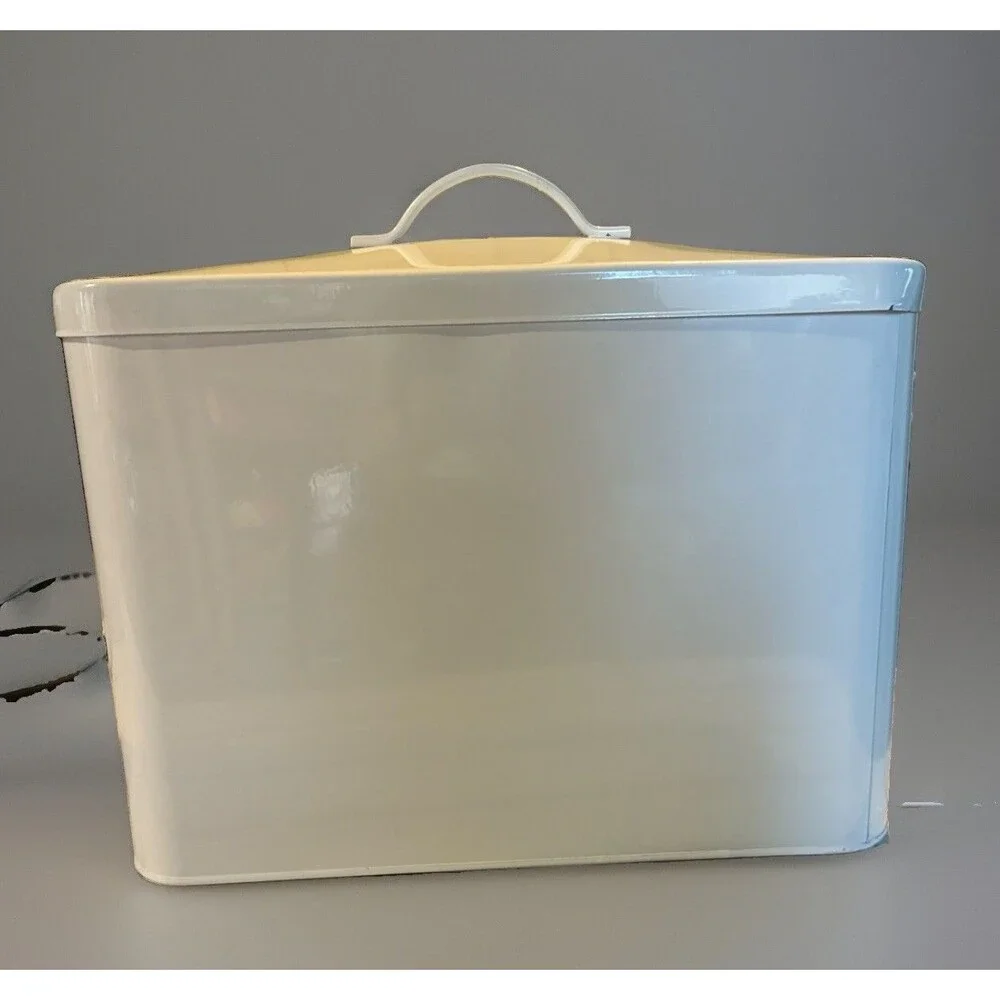 Metal Bread Bin with Lid Handle, Farmhouse Style 15x10